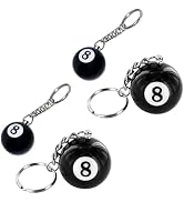 SelHeng 2Pcs Creative Number Eight Billiard Key Chain Pendant Car Key Ring Decoration Black Usefu...