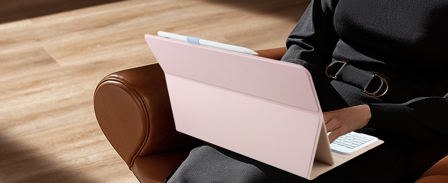 Universal Tablet Backlit Keyboard Case Pink - 29