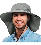 Tirrinia Neck Flap Fishing Safari Cap for Men &amp; Women, Wide Brim Sun Hat for Outdoor Hiking, Camp...