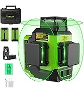 Huepar Laser Level 360 Self Leveling with 2 Li-ion Batteries, 3x360 High BrightnessGreen Laser Le...