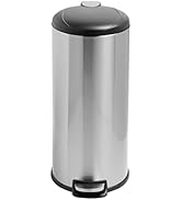 Honey Can Do 30L Soft-Close Round Stainless Steel Trash Can TRS-08994 Silver