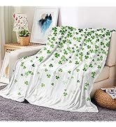 St Patricks Day Throw Blanket, St Patrick's Day Blanket Irish Blanket Green Clover Shamrocks Thro...