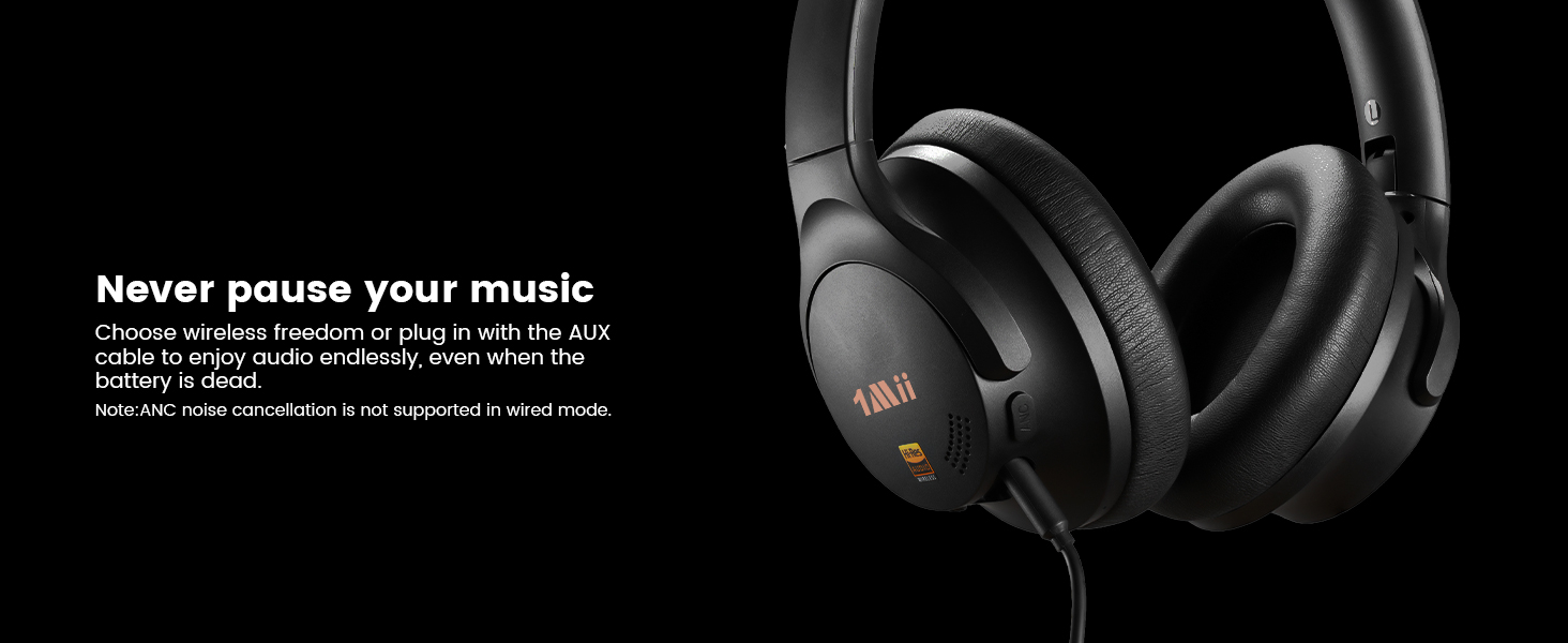 1Mii AI Y8+ Noise Cancelling Headphones Bluetooth 6.0