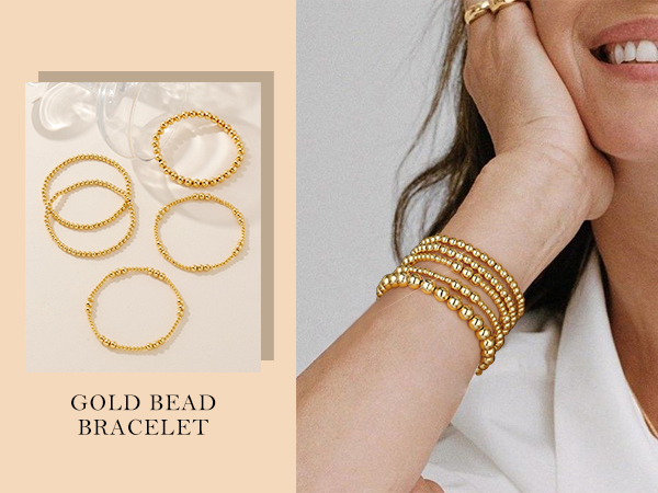 gold bead bracelet for women
