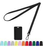 YANTHKEY Stretchy Lanyards for ID Badges - Thin Lanyard Card Holder, Lightweight Comfortable ID B...