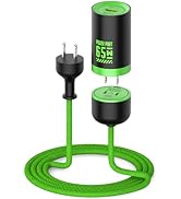 65W GaN Fast Wall Charger, USB C Charger Block with 5ft Nylon Braided Extension Cord, 2 USB-C &amp; 1...