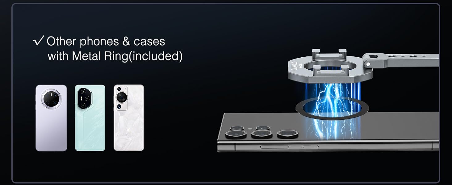 Magnetic Pocket Phone Holder Foldable Compatible with iPhone 16/15/14/13/12 Plus Pro Max Series