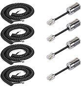 Telephone Cord,Telephone Cord Detangler, 4Pack 8Ft Uncoiled / 1.4Ft Coiled Telephone Handset Cord...