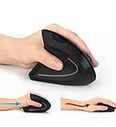 Wireless Mouse Ergonomic Vertical Left-Handed Mouse Ergo LED Light High Precision Optical Cordles...