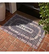 Welcome Mat Front Door Mat Indoor Outside Entrance, Absorbent Heavy Duty Doormat with Non Slip Ba...