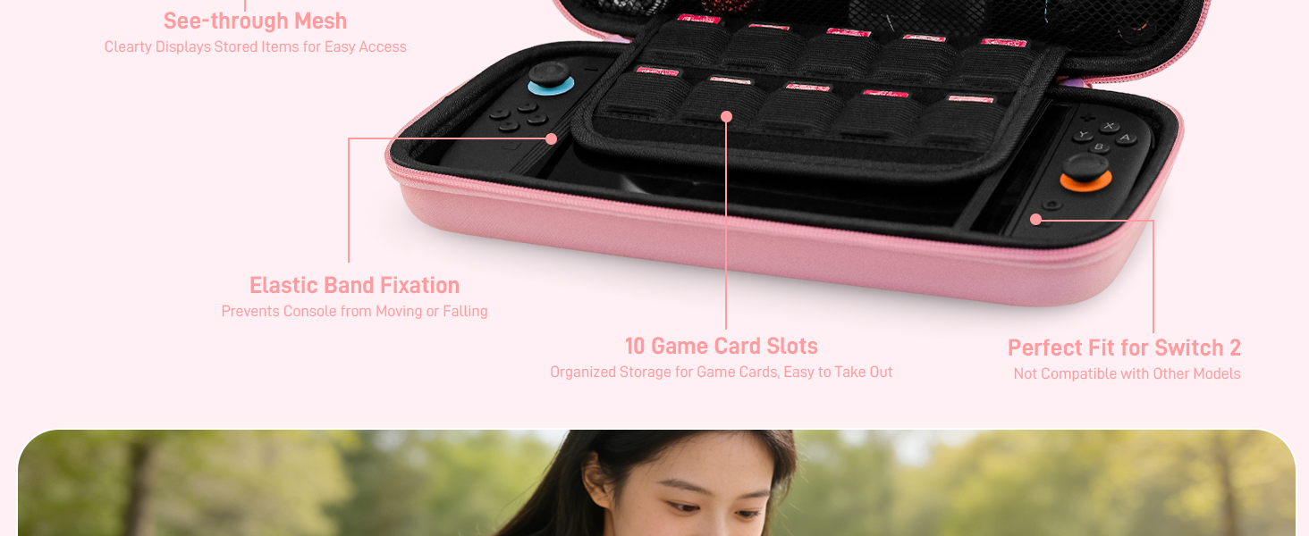 pink switch 2 carry case