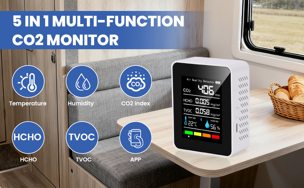 5 in 1 Professional Meter Air Quality Monitor