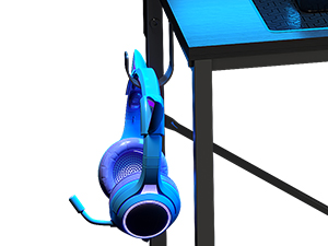 Gaming Table with Hooks for Headphone