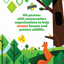 We partner with conservation organizations to help restore forests and protect wildlife.