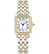 TKIIOER Small Gold Watches for Women, Vintage Roman Dial Women's Watches, Rectangular Case Ladies...