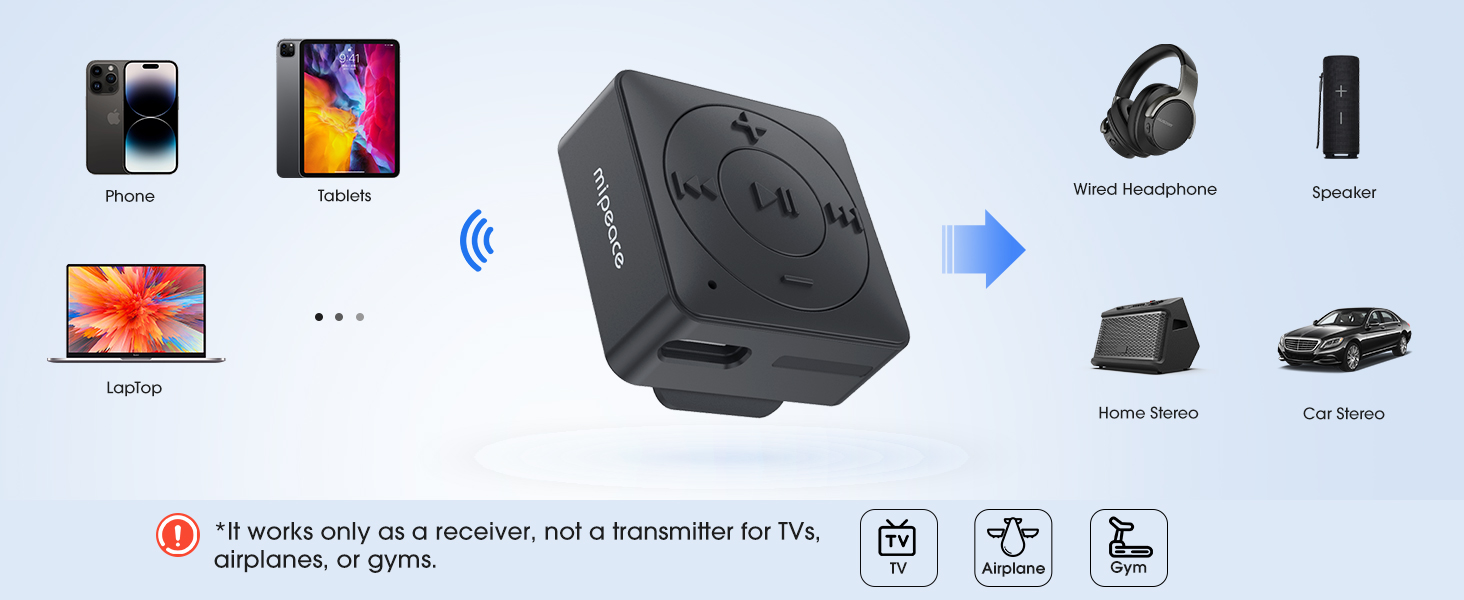 bluetooth receiver, bluetooth aux adapter, bluetooth headphone adapter