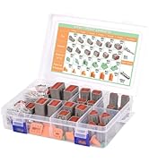 Amliber 174Pcs 12 Kits DT Series DT Connector Kit 2 3 4 6 8 12 Pin Connectors with Size 16 Stampe...