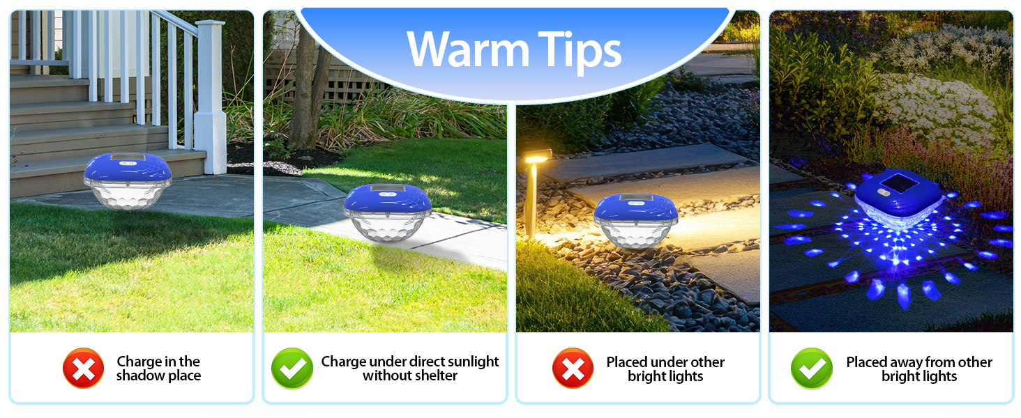 floating solar pool lights