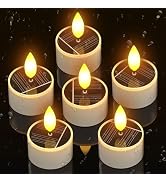 PChero 6 Pack Solar Tea Lights Outdoor Waterproof, Small Solar Lights with Dusk to Dawn Sensor, L...