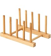 HBlife Bamboo Dish Plate Bowl Cup Book Pot Lid Cutting Board Drying Rack Stand Drainer Storage Ho...