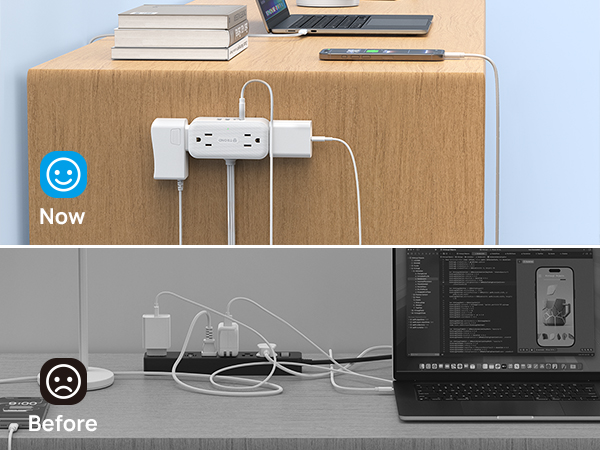 flat plug power strip