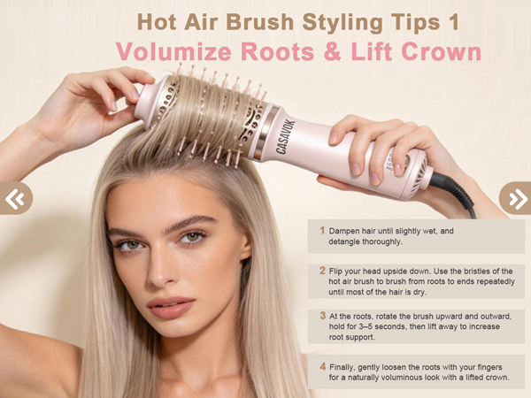 4 in 1 Mini Hot Air Brush Blow Dryer Brush for Short Hair