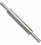 Premium 304 Stainless Steel Rolling Pin with Handles,16.8 inches long,Roller diameter 2.48 inches...