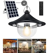 Solar Shed Light Outdoor Indoor Solar Pendant Lights Daytime Available with Remote Control,Double...