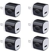 Wall Adapter, USB Wall Charger 6 Pack, UorMe 1A 5V Single Port USB Plug Power Adapter Compatible ...