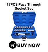 Pass Through Socket Set 1/2”3/8 Inch Drive Impact Master Socket Set Wrench Socket Set Ratchet Set De