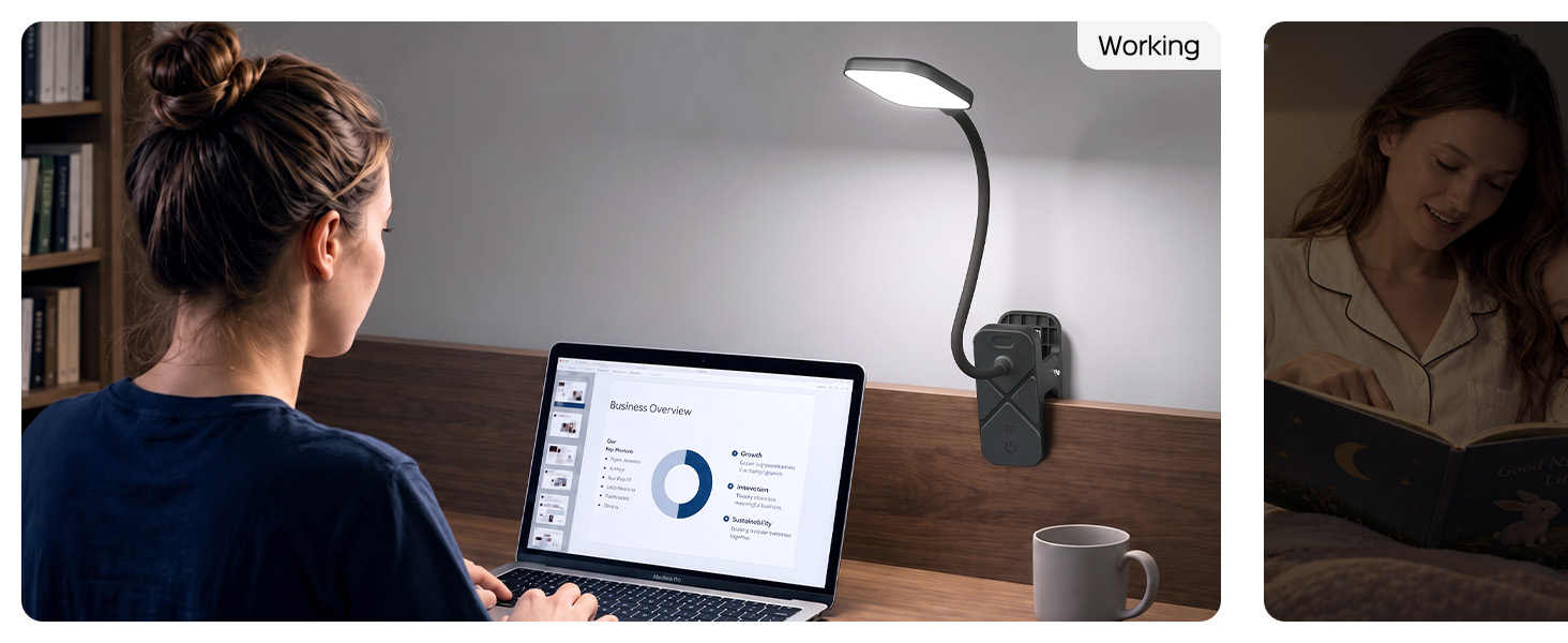 Rechargeable Clip on Light for Bed