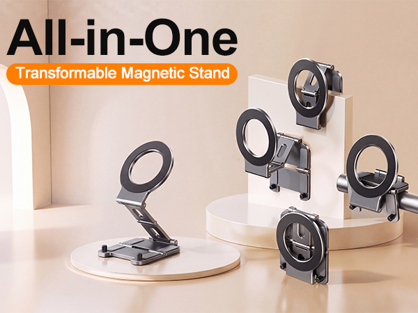 HIYJEN Dual Magnetic Phone Holder, Mount Stand for MagSafe for Wall &amp;amp; Desk