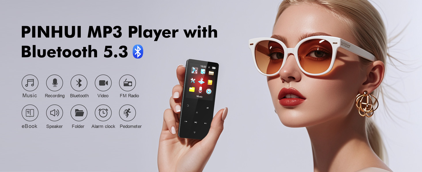 64GB MP3 Player Bluetooth 5.3 Portable MusiC MP3-Player 