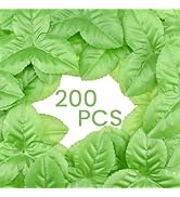ZDRU 200Pcs Bulk Artificial Leaves, Silk Greenery Fake Rose Flower Leaves for DIY Wedding Bouquet...