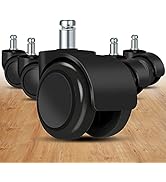 Office Chair Caster Wheels Replacement(Set of 5) for Hardwood Floors and Carpet- Heavy Duty Caste...