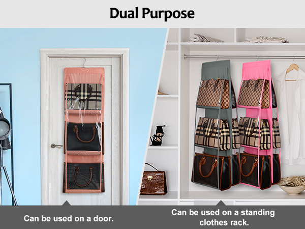Hanging Handbag Organizer for Closet, Wardrobe Closet Purse Holder