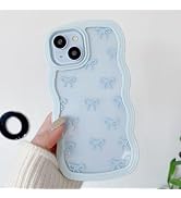 QLTYPRI Bow Case for iPhone 16, Clear Cute Ribbon Bow Phone Case Curly Wavy Aesthetic Phone Case,...