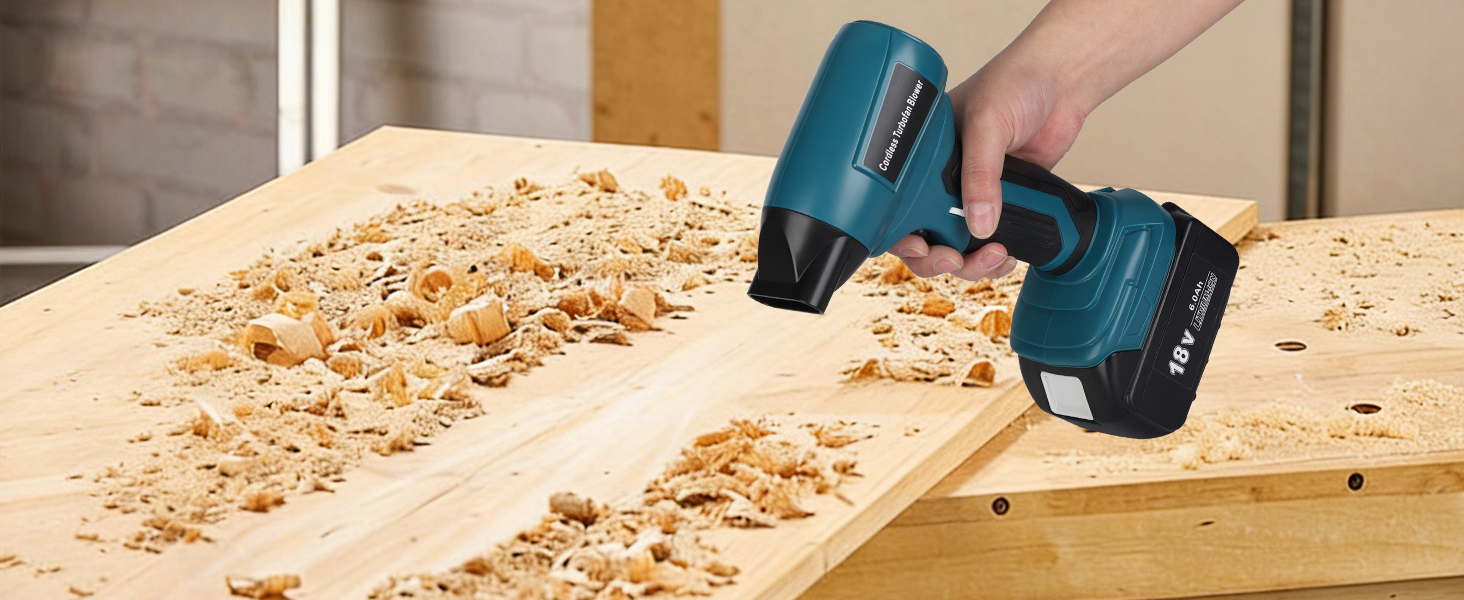 Work place cleaning by cordless mini portable dust cleaner blower
