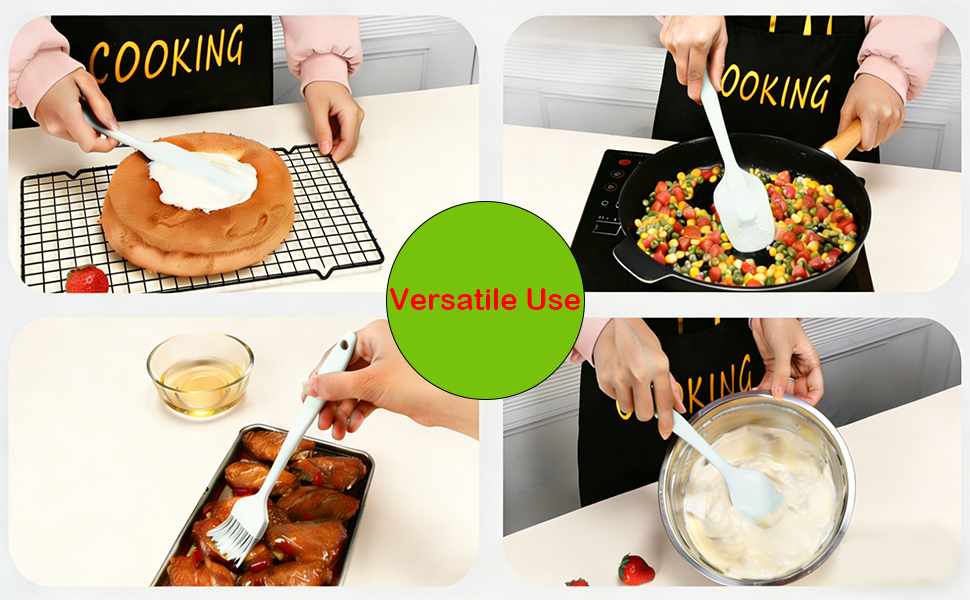 A versatile utensil set for all your kitchen needs: scrape, stir, cook, and bake with ease