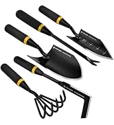Kemaier Garden Tool Set - Featuring a Heavy-Duty Stainless Steel Hand Cultivator, Transplant Shov...