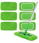ZHAYAO 6Pcs Reusable Microfiber Mop Pads Compatible with Swiffer Sweeper Mop, Wet and Dry Flat mo...