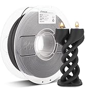 AMOLEN 3D Printer Filament, Ebony Wood PLA Filament 1.75mm, 3D Printing Filament with 20% Real Wo...