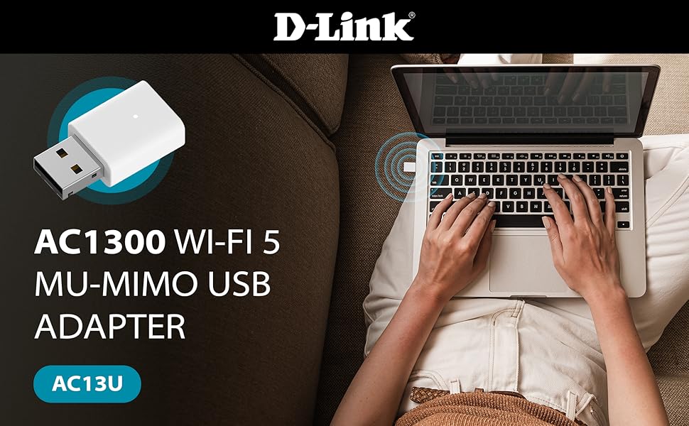 AC1300 WiFi-5 USB Adapter MU-MIMO Wi-Fi 5 Windows 10 11