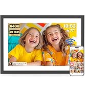 2K 64GB Frameo 10.1 Inch Digital Picture Frame, Smart WiFi Electronic Photo Frames with 1920x1200...