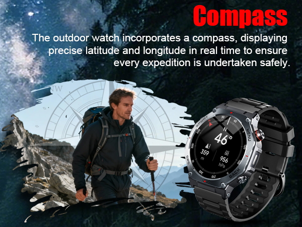Compass outdoor smartwatch