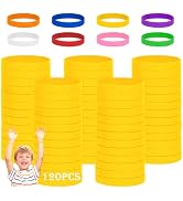 THXIY 120PCS Silicone Rubber Bracelet Bracelets Wristbands Wrist Bands for Kids Youth Teens Boys ...