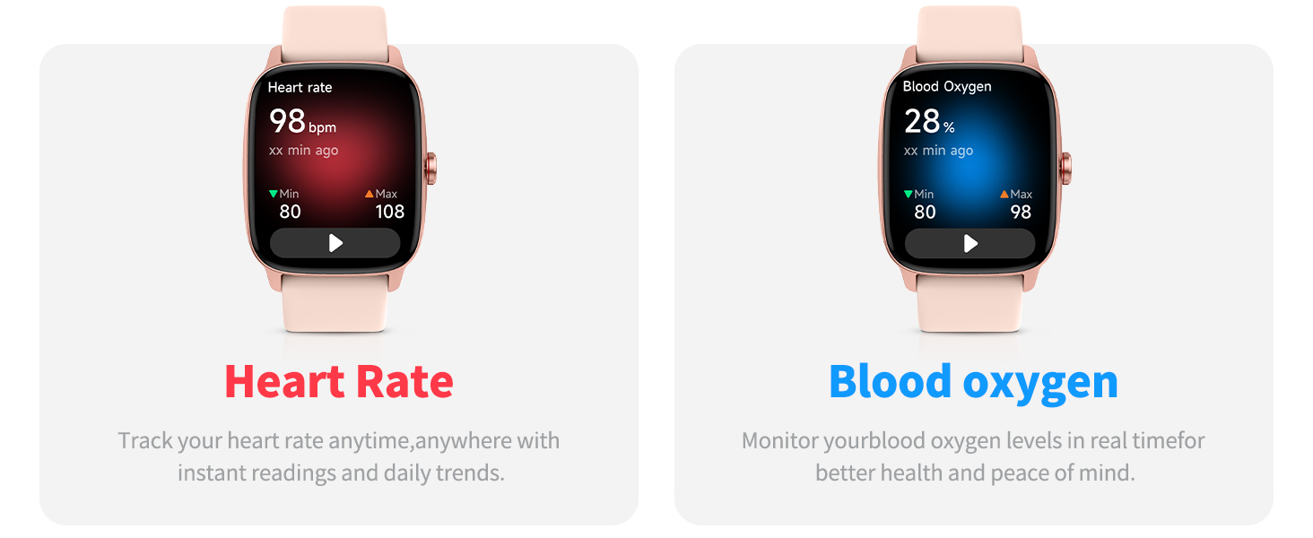 smart watch for women Heart Rate Blood oxygen