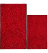 AINAHYVA Bathroom Rugs Chenille Bath mat 2 Piece Set, Super Absorbent, Strong PVC Non Slip Backin...