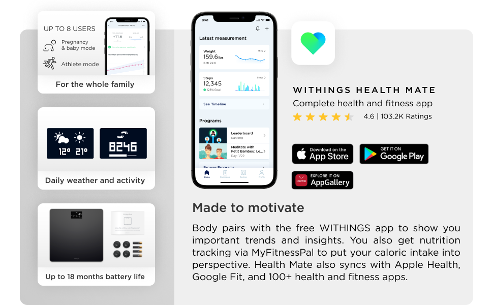 Apple Android App Compatible Health Mate