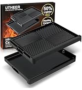 Utheer Stove Top Griddle for Gas &amp; Electric Stove — Flat Top Nonstick Reversible Grill &amp; Griddle ...